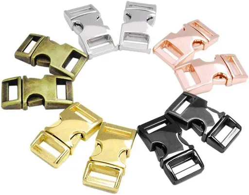 CooBigo 10 Pack 3/8" Metal Side Release Buckles for Paracord Bracelets (Mix) FLQ100(Mix-s)