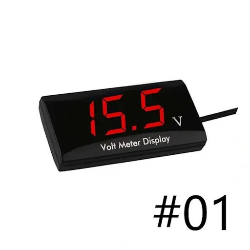 12V SPEC Digital LED Display Voltmeter Car Motorcycle Voltage Panel Meter Red, Zinc Alloy + Metal material, Black/Blue Color Options