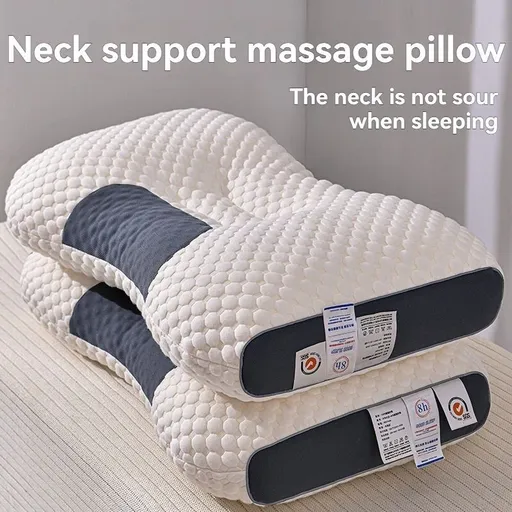 Knitted Neck Pillow Ultra Soft Pillow Breathable Pillow Moisture Wicking Pillow - White - Size 1000g