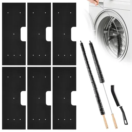 6 Pack WH01X35719 Lint Filter Reusable Filter with 3 Dryer Vent Brush for PFQ97HSPVDS Washer Dryer Combo Maintenance