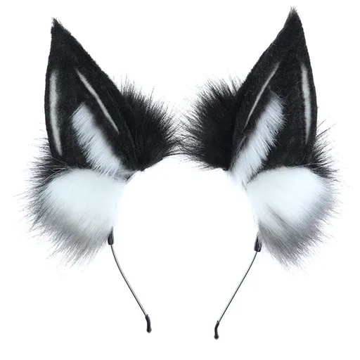 Hair Hoop Cartoon Animal Headband Simulation Wolf Ears Hair Hoop Plush Ears Headdress Cosplay Party Hair Accessories