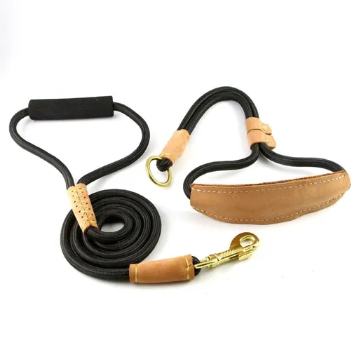 Dog Leash Nylon P Rope Training for Medium Large Dogs Black