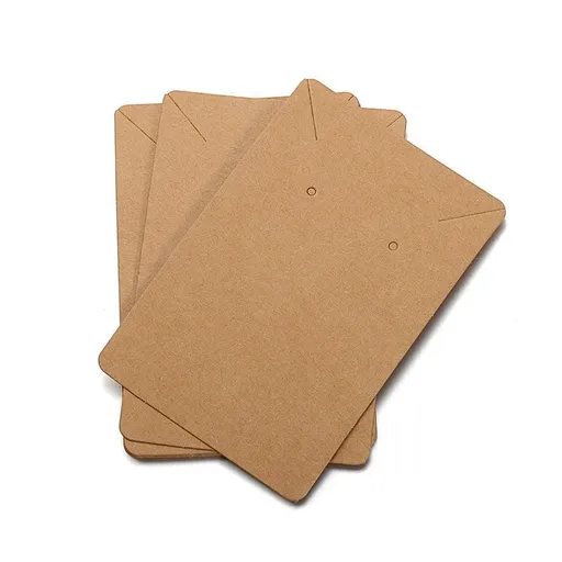 40pcs Jewellery Display Cards Necklace Earring Holder Kraft Paper 6x9cm - Yellow