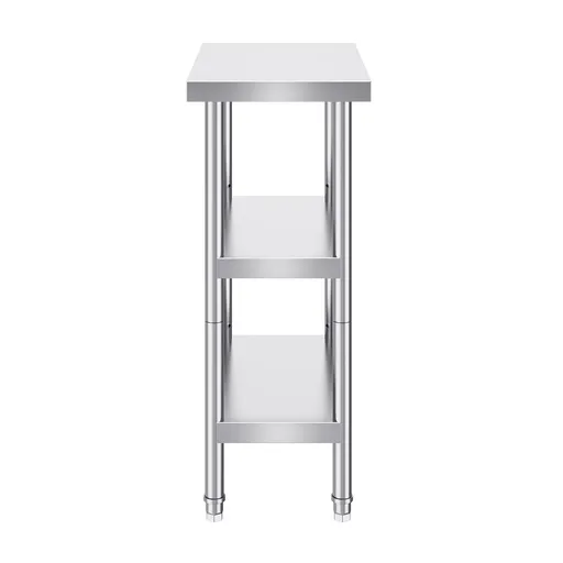 Stainless Steel Food Prep Table, 14 x 24 x 34 Inch Commercial Kitchen Worktable, with 2 Adjustable Undershelf, Heavy Duty Prep Table Metal Work Table for BBQ, Kitchen, Home, and Garage