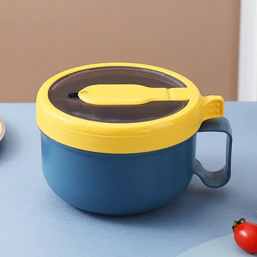 Soup Bowls, Microwave Ramen Bowl with Lid, Lunch Box with Lid, Durable and Heat Resistant Bowl for Noodles, Rice, and Soups, Perfect for Home, Office, or School Meals， Z1_Blue