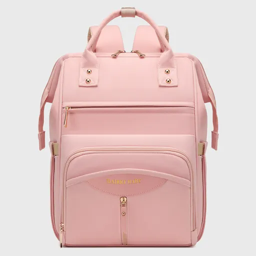 Multifunctional Diaper Bag Backpack(Pink) - Large Capacity & Organized Storage for Baby Essentials