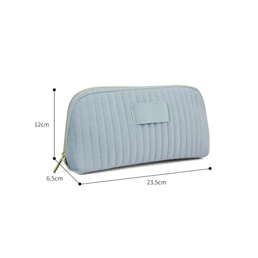 Great Velvet Travel Storage Bag Makeup Organizer Light blue