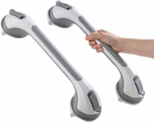 Grab Bars for Bathtubs and Showers 2 Pack Sucti Grab Bar, Heavy Duty Shower Handle Removable Bath Handrails for Seniors and Elderly, Bathroom Safety Grip No Drilling Waterproof,Grey