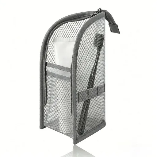 Stand-Up Breathable Mesh Toiletry Organizer, Multifunctional Waterproof Travel Cosmetic Bag, Travel Cosmetic Bag - Gray