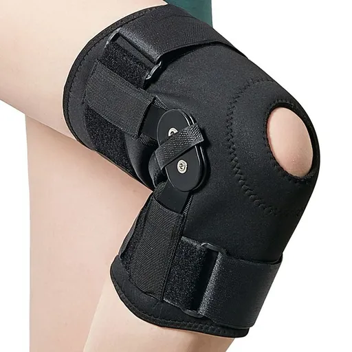 Hinged Metal Knee Brace with Removable Side Stabilizers, ACL Injury, Sports Workout & Joint Pain Relief-L
