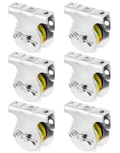 Wall Mount Pulleys, 6 Pcs 1-1/2" Ceiling Mount Single Pulley V-Groove Pulley Hardware Accessories for 3/8" Wire or Rope, Working Load 420 Lbs