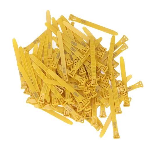 Chicken Leg Rings 1-100 Numbered Chicken Identification Leg Bands Tags Reusable for Ducks Chicks Chicken Pigeons Goose Yellow