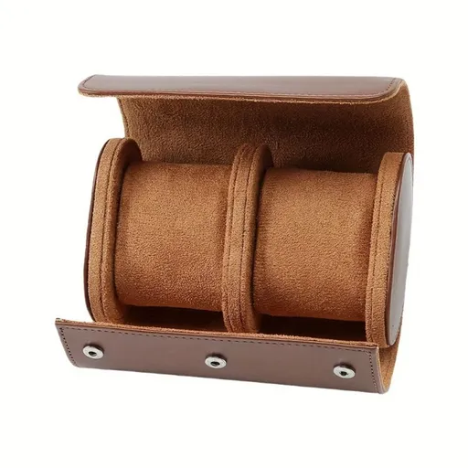 Watch Travel Case for Men & Women, 2 Slot Watch Roll , Portable Watch Roll Organizer with Removable Pillows, Exquisite Travel Watch Box for Birthday Festival Gift