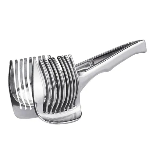 Tomato Lemon Slicer Holder Round Fruits Onion Shreader Cutter Guide Tongs with Handle Kitchen Cutting Potato Lime Food Stand Aluminum alloy