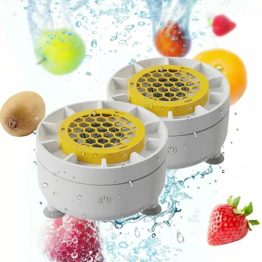 2 Sets New Produce Cleaner Machine, Fruit and Vegetable Washing Machine for Kitchen, Food Friendly Purifier Family Use - White