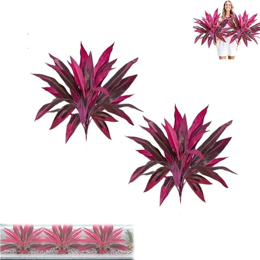 Large Realistic Artificial Boston Fern & Dragon's Blood Tree, Plants with Vibrant Leaves, Outdoor Fake Plants for Garden, Patio, Wedding, Balcony