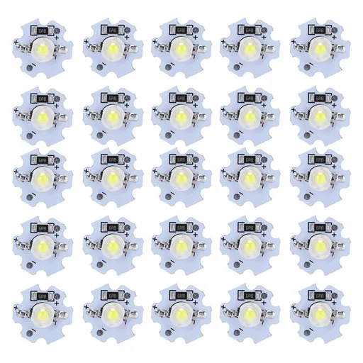 25Pcs 5V LED Chips 200LM 1W High Power LED Lamp Beads for DIY Lighting FixturesCold White 10000K