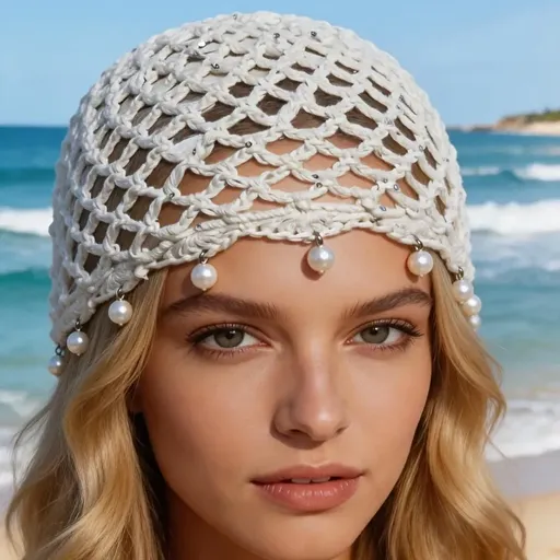Bohemian Pearl Tassel Turban Headband – Hand-Woven, Breathable & Lightweight, Literary & Versatile, Brightens Up Your Summer Look. (WHITE)