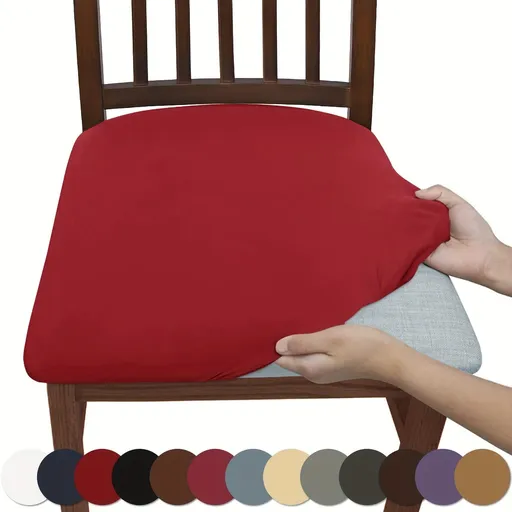 Solid Color Brushed High Elastic Chair Cover, Simple Soft And Comfortable Chair Seat Cover, Dust-proof And Dirt-resistant Chair Slipcover, Suitable For Dining Chair Office Home Decor 4pcs Grey Blue