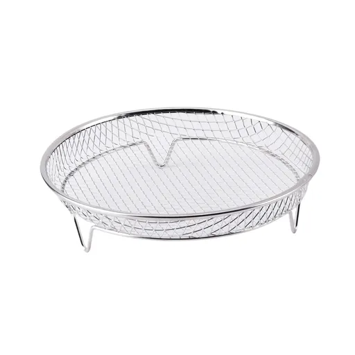 Silver 3-Pack Stackable Air fryer Racks - Food Grade Stainless Steel Multi-Layer Dehydrator & Crisper Tray Accessory