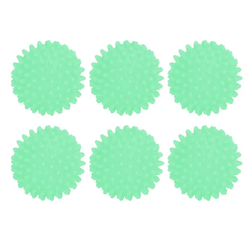 6Pcs Laundry Ball Non Toxic PVC Safe Reusable Household Supplies for Washing Machine WasherGreen