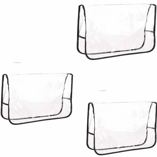 3pcs Plastic Salon Chair Back Covers Protectors - Pack of 3, Clear Vinyl Cover for Most Standard Salon Chairs. Protect Chairs from Stains, Chemicals, Mousse, Color, Peroxide & Bleach