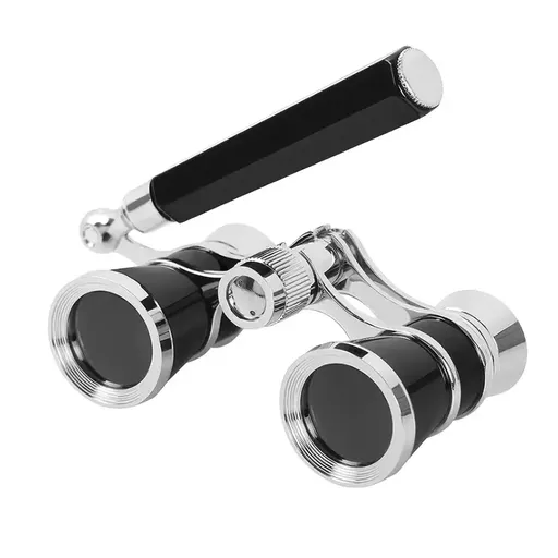3X25 Vintage Opera Glasses, BK7 Optical Glass, Central Focus, for Theater Concert Opera Viewing(black+Silver)