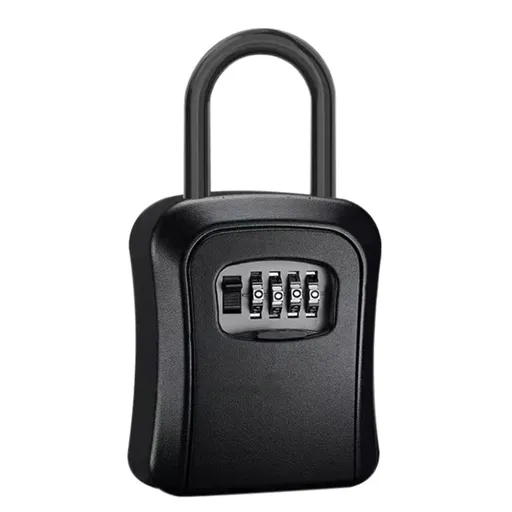Combination Lock with Hook Heavy Duty Secure Lock for Storage Cabinets and Doors - Black
