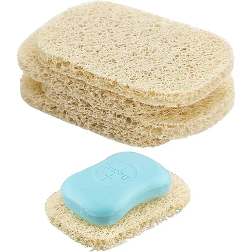4Pcs Soap Saver Holder for Bar Soap Shower Bathroom Dish Self Draining Lift Pad Porous Construction Air Circulate PVC Non-BPA Non-Slip Durable, 4.5x2.9x0.39inch