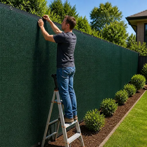 Fence Privacy Screen – 15mx2m Dark Green HDPE Mesh Windscreen