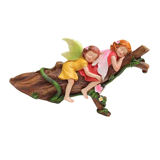 Miniature Fairy Resting Statue Resin Sleeping Fairy Mini Sculpture Garden Ornament for Lawn Yard Decoration