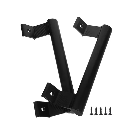 2Pcs Black Aluminum Sliding Door Pull Handles for Cabinets and Closets