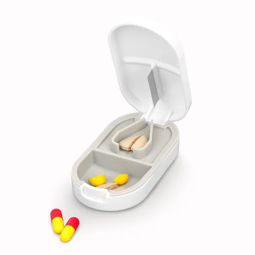 Pill Cutter [2 in 1] Multifunctional Tablet Cutter Pill Organiser for Small or Large Pills Cut in Half for Pills, Vitamins