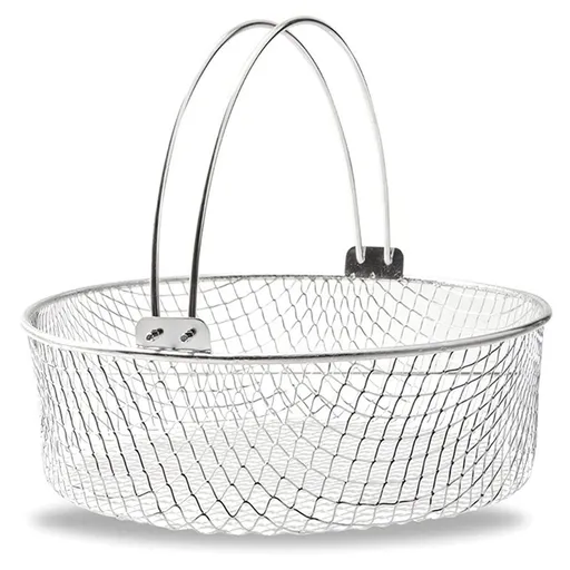 Air Fryer Basket, Air Fryer Replacement Accessory Mesh Basket with Handle, Round Stainles Steel Steamer Basket for Air Fryer, Instant Pot, Oven, Steamer Basket, Household Frying Food Basket