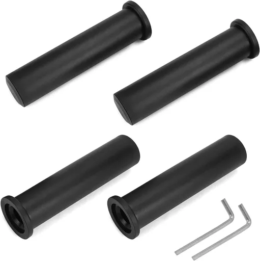 Adapter Sleeves 1" to 2" – 8" Length, 2 Pairs, 600 lbs Load, Locking Bolt & Caps for Racks, Bars & Plates