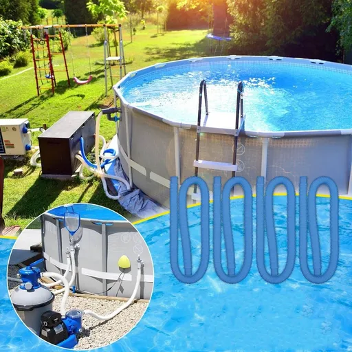 1.25 Inch Pool Pump Hose Replacement 4 Pack - 39 Inch Above Ground Pool Filter Hose Accessory for 1 1/4 Diameter Pumps - Corrugated Polyethylene Flexible Water Hose for Pool System Maintenance