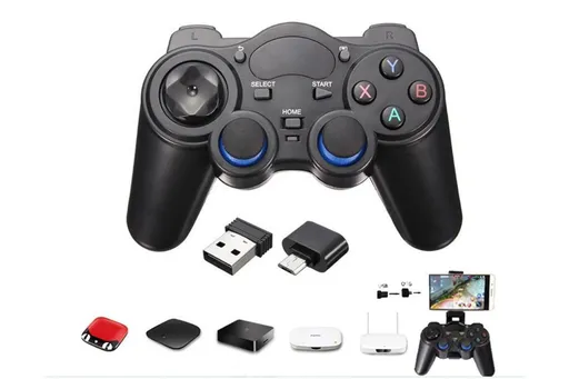 Wireless Gaming Controller for Android TV Box PC 2.4GHz Gamepad Joystick - Black