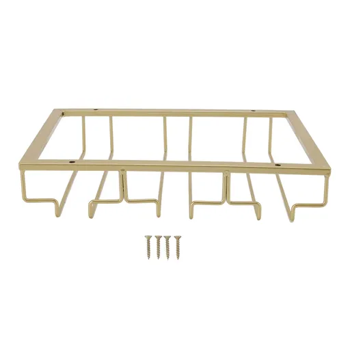 Iron Art Upside Down Wine Glass Holder European Style Hanging Wine Glass Rack Under Cabinet Gold