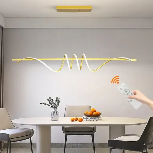 BAMDECOR A202 Modern LED Linear Pendant Lights with Dimmable LED 180cm-Gold