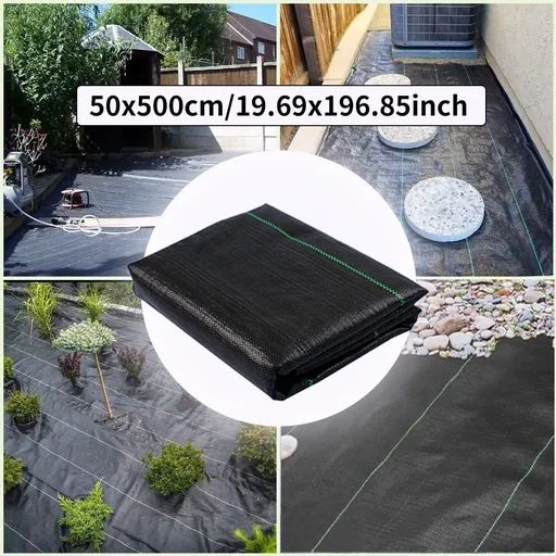 Weed Barrier Ground Cover Garden Mat Heavy-Duty PP Fabric Weed Control - Black - Size 50-500CM
