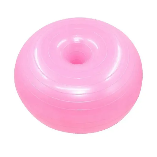 Doughnut Yoga Ball Chair Pink Balance Trainer Inflatable Stability Exercise Ball for Yoga Fitness Office Home Gym - Pink