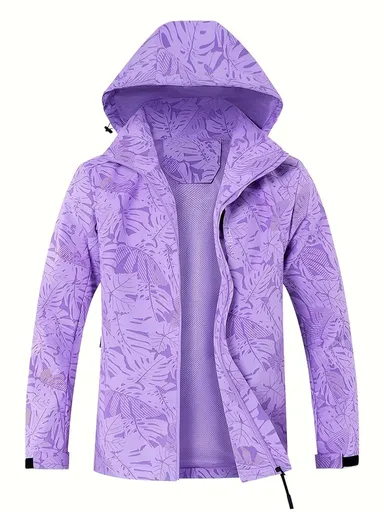 Plus Size Women'S Jacket Spring Autumn Outdoor Coat Detachable Hood Jacket - Red - Size XS(AU XS/EU44)