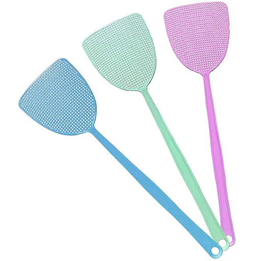 3 Piece Fly Swatter Set, flexible manual pest control swatters with long handles for mosquitoes flies bees and spiders, Blue and Green
