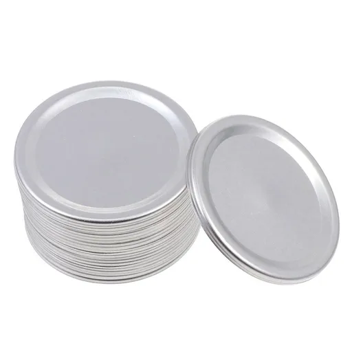 24Pcs Silver Tin Jar Lids for Bottles Sealing Caps with Leak Proof Storage Covers