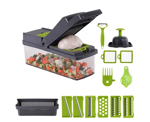 Vegetable Slicer, Onion Mincer Chopper, Vegetable Chopper, Cutter, Dicer, Egg Slicer with Container
