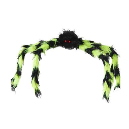 Bright Halloween Spiders Decorations, Realistic Giant Spiders Set, Hairy Plush Colored Large Spider for Outdoor Indoor Prop Yard Lawn Decor, 30", Yellow