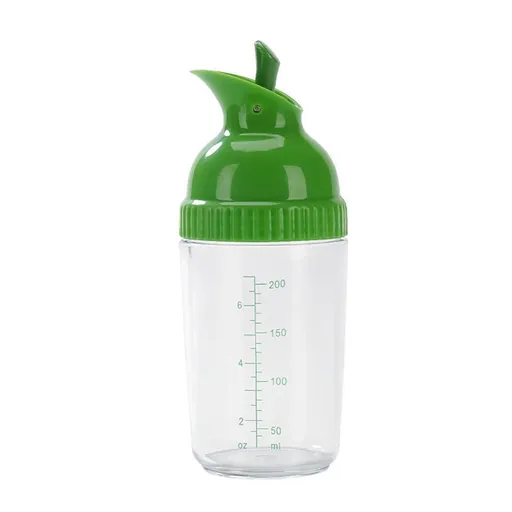 Leak Resistant Salad Dressing Shaker Bottle, BPA Free Plastic Mixing Container with Pour Spout for Sauces, Green