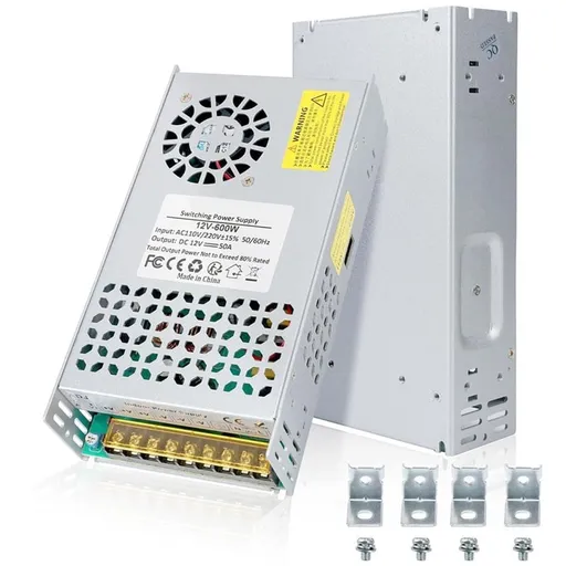 New Version DC 12V 50A 600W Power Supply, 110V AC to 12V DC Converter Transformer Adapter SMPS Switching Power Suppl