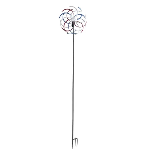 Outdoor Metal Wind Spinners LED Light Solar Powered Windmill for Yard Garden Lawns Decoration