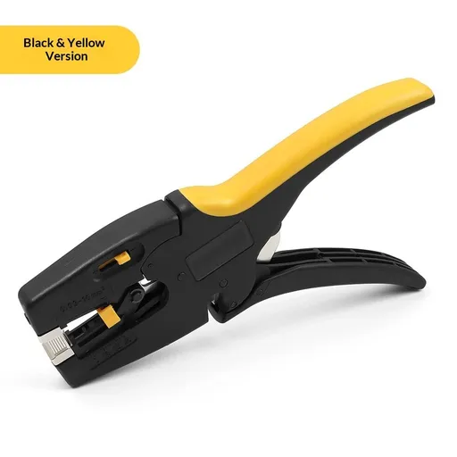 Automatic Wire Stripper Tool with Cutter Adjustable Electrical Cable Wire Stripping Tool Quick Strip Wire Cutter Stripper for Electrician Stripping Range 7-32AWG（yellow-black）